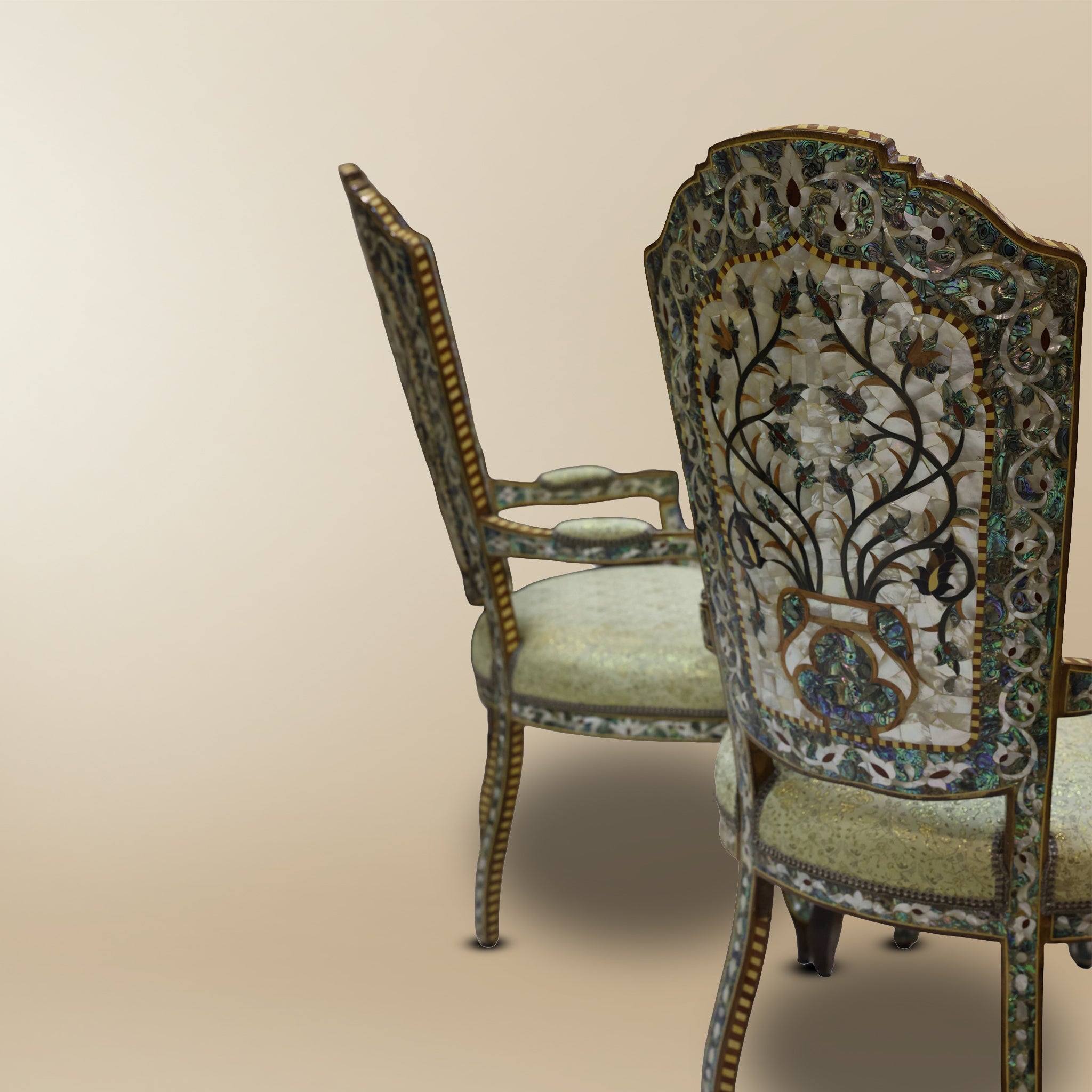 Damascene Royals Set – Mother-of-Pearl & Abalone Inlay on Walnut