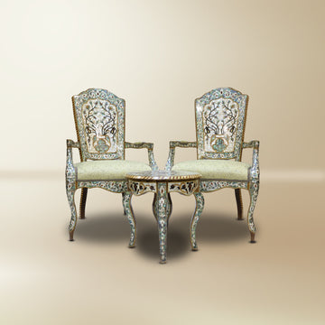 Damascene Royals Set – Mother-of-Pearl & Abalone Inlay on Walnut