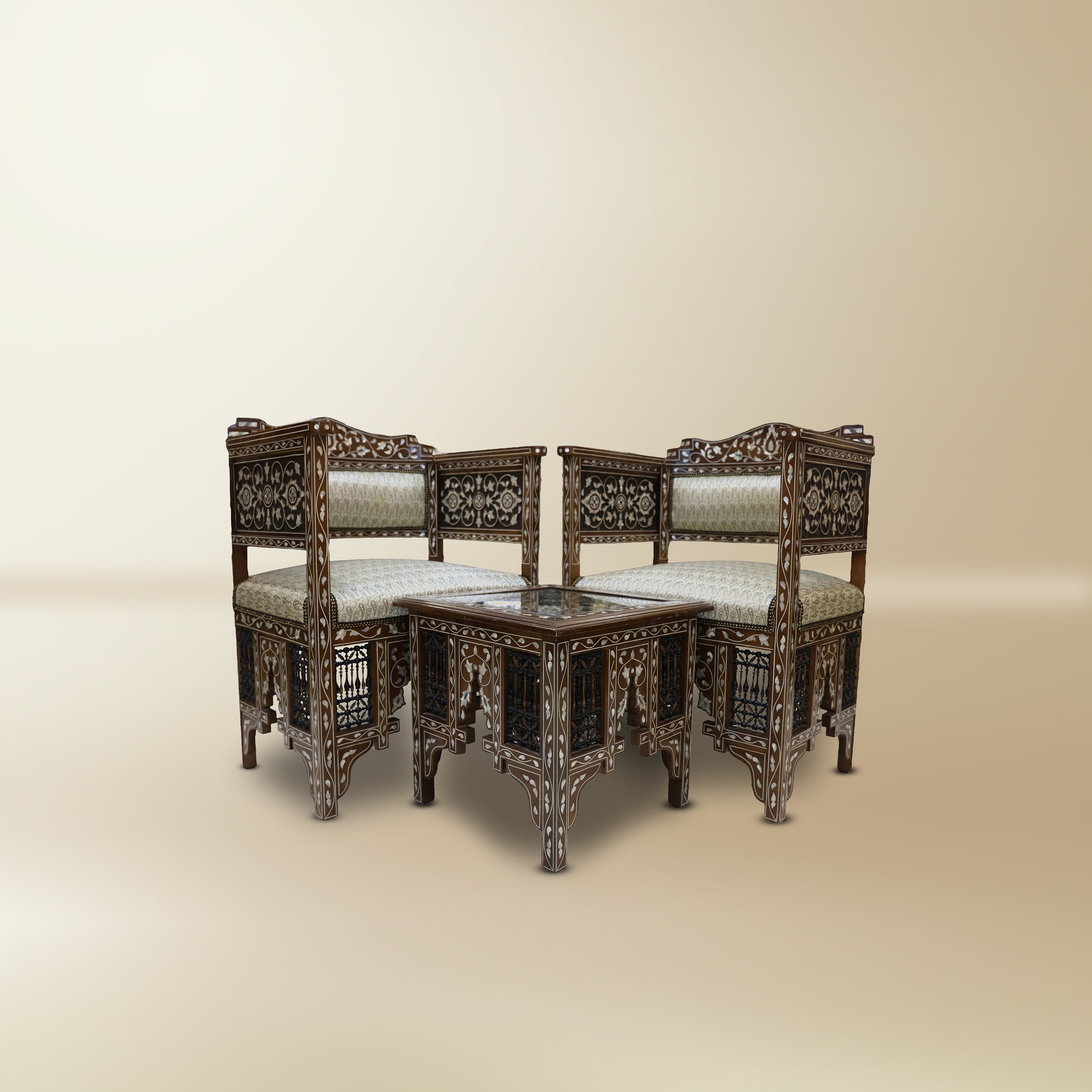 مجلس هارموني - طقم جلوس زاوية مطعم يدويًا (كراسي + طاولة)