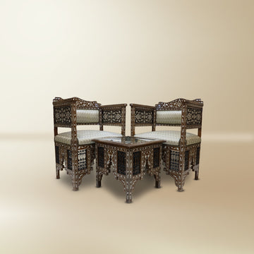 مجلس هارموني - طقم جلوس زاوية مطعم يدويًا (كراسي + طاولة)