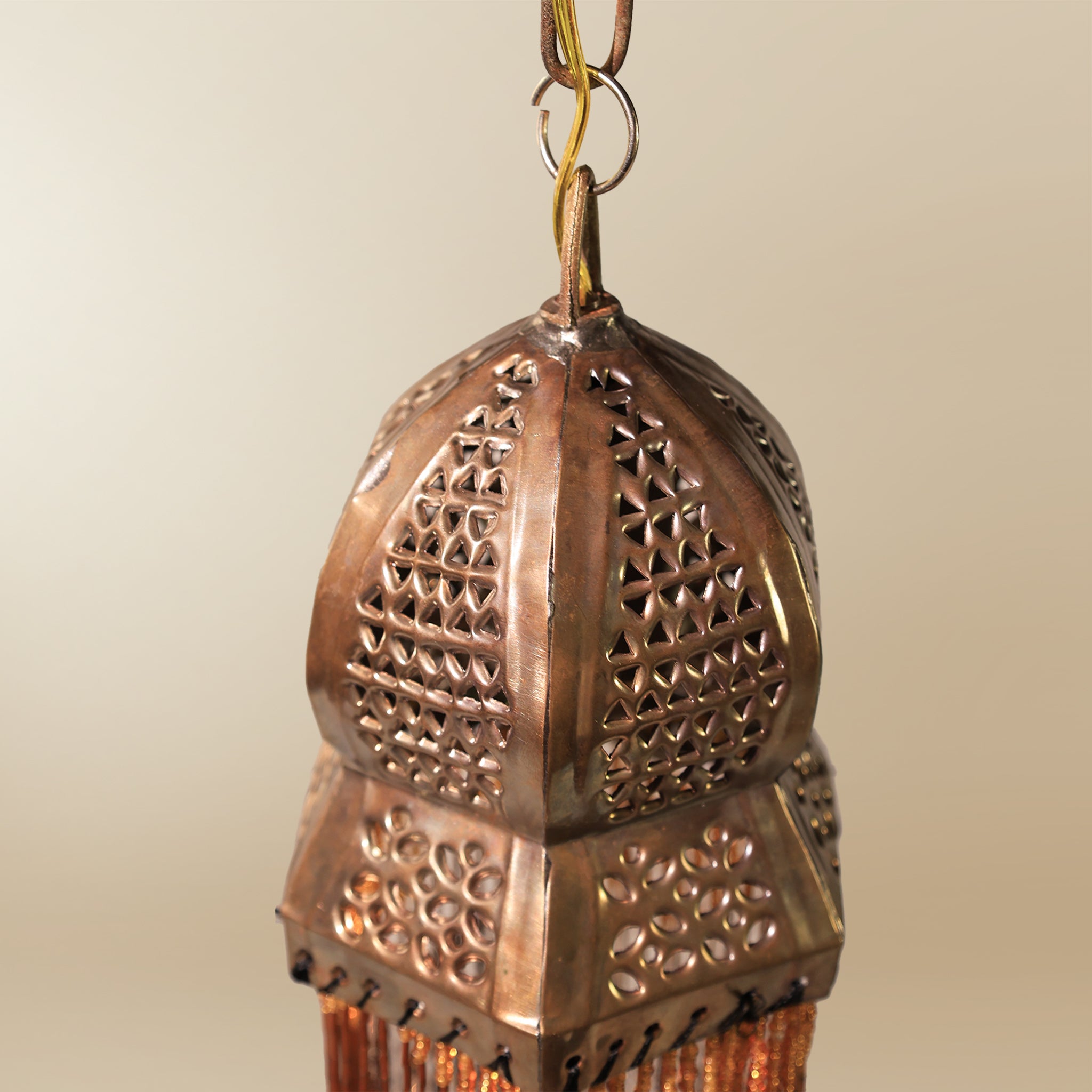 Dahlia Copper Fringe Lantern
