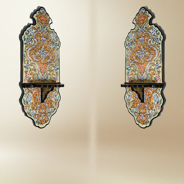 Damascene Palmette Wall Panel – Hand-Painted Arabesque Design
