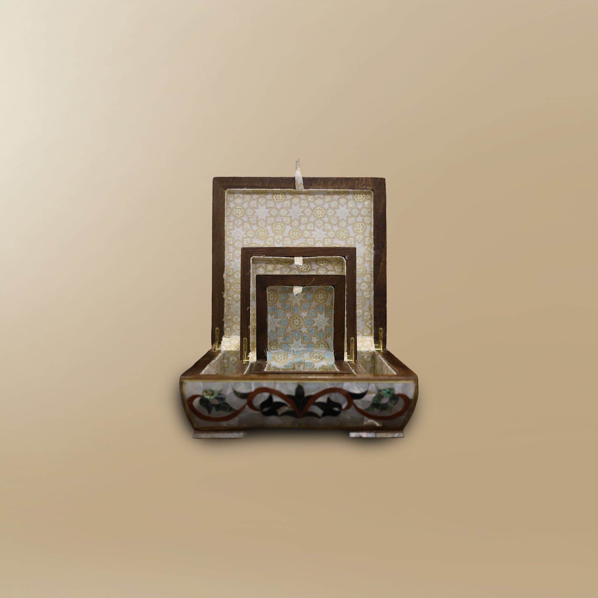 Mother of Pearl Floral Jewelry Chest Set (3-Piece Collection)