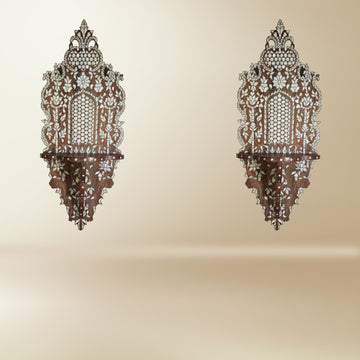 Damascene Lotus Wall Panel – Mother-of-Pearl Inlay